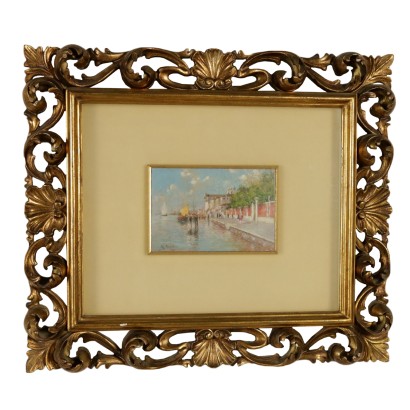 Vue de Venise Rafael Senet Huile sur table 1906