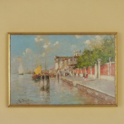 Glimpse of Venice by Rafael Senet Oil on Board 1906