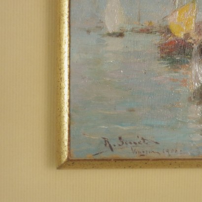 Vue de Venise Rafael Senet Huile sur table 1906