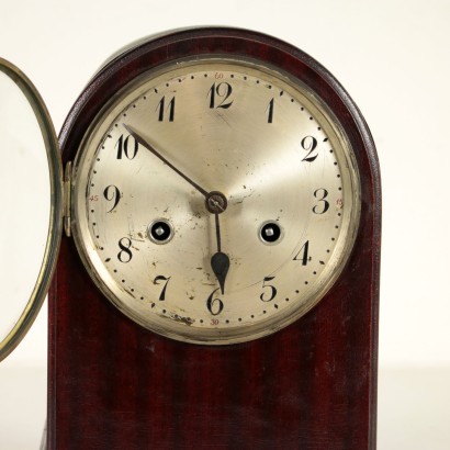 Junghans Table Clock Wood Metal Glass Germany 1940s-1930s
