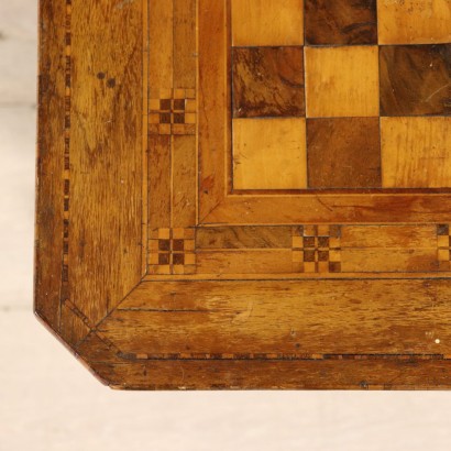 Coffee Table with Chessboard Maple Walnut Italy 19th Century