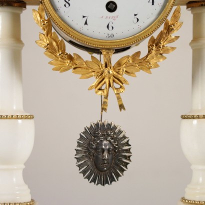 Table Clock Lèchopiè à Paris Marble Gilded Bronze France 1700s