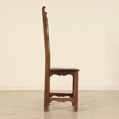 Neo-Renaissance Walnut Chair Manufactured in Italy Late 1800s