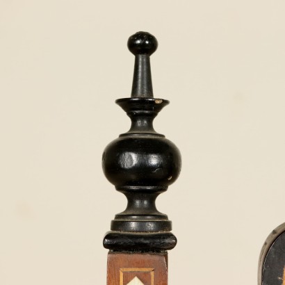 Set of Three Inlaid Chairs Walnut Ivory Inlays Italy 1800s