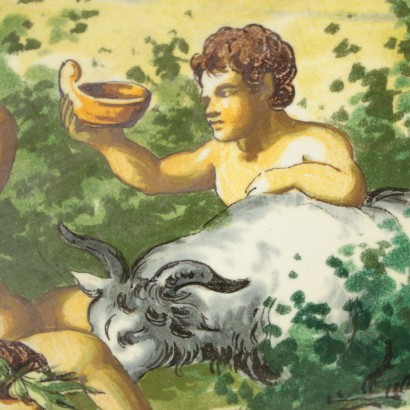 Assiette Historiée Majolique Mollica Fabriqué en Italie XXeme siècle