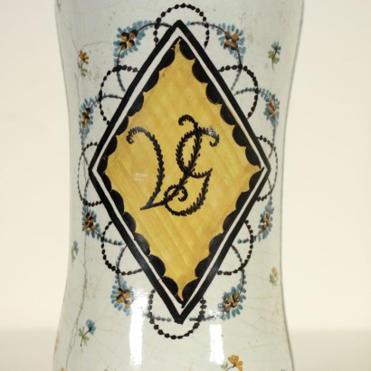 Set of Ceramic Vases Polychrome Ornaments Italy 19th Century