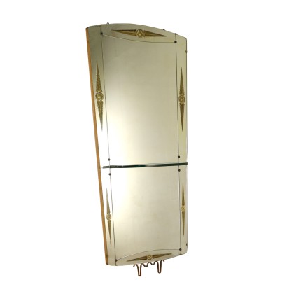 Mirror with Console Wooden Structure Vintage Italy 1950s