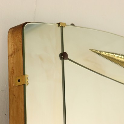 Mirror with Console Wooden Structure Vintage Italy 1950s