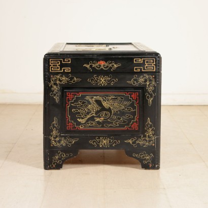 Chinoiserie Chest Lacquered Wood East Mid 1900s