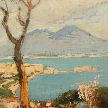 Vue de Golfo de Napoli Giuseppe Casciaro Huile sur Carton 1929