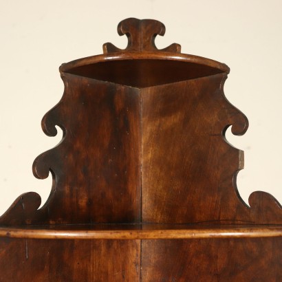 Corner Cabinet Two Doors Grained Walnut Italy First Half of 1800s