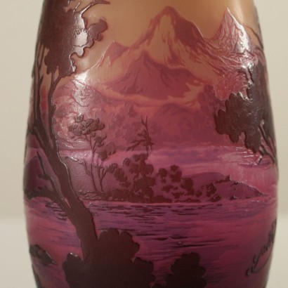 Galle Vase Colored Glass Made in France 20th Century
