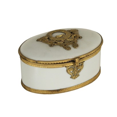 White Porcelain Box Gilded Bronze Italy 19th Century