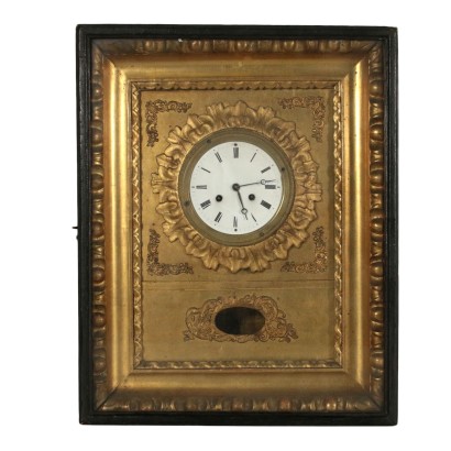 Horloge Murale Bois Métal émaillé Bronze doré XIXeme siècle