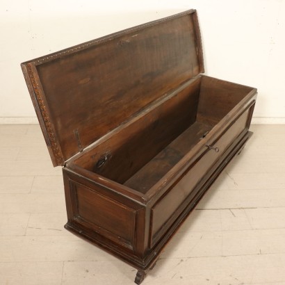 Walnut Storage Bench Manufactured in Italy Second Half of 1700s