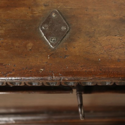 Walnut Storage Bench Manufactured in Italy Second Half of 1700s