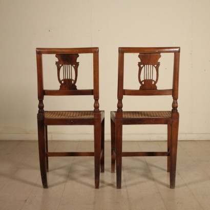 Pair of Neoclassical Walnut Chairs Italy Last Quarter of 1700s