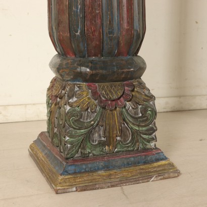 Pair of Ethnic Columns Manufactured in Italy Early 1900s
