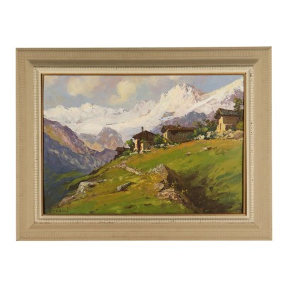 Mountain Landscape by Luigi Liverani 1940s