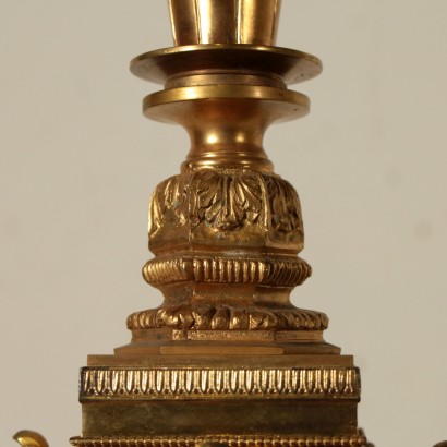 Vase Bronze doré Marbre blanche Cristal Italie Fin'800 Début'900