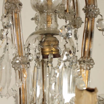 Maria Theresa Six Arm Glass Chandelier Italy Late 19th Century