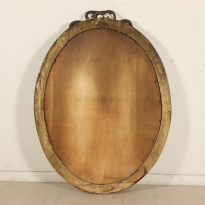 Gilded Oval Mirror with Carved Crest Italy Late 18th Century