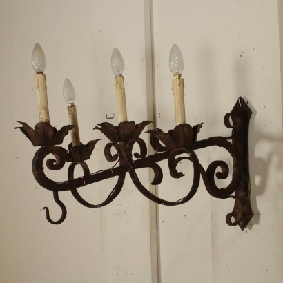 Pair of Wrought Iron Lights Manufactured in Italy Late 1600s