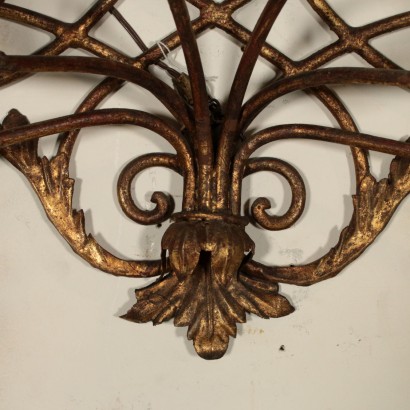 Wall Sconce Treated Sheet Carvings Italy Early 1900s