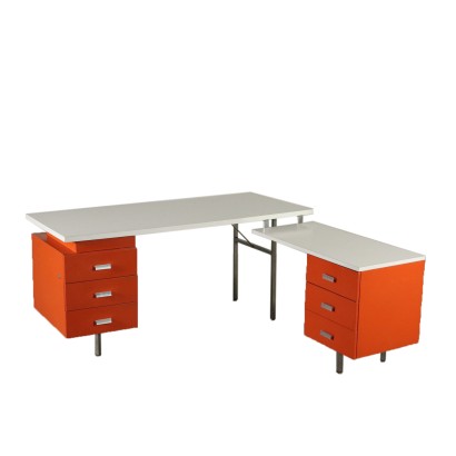 Angle Desk by George Nelson Wood Formica Vintage Italy 1960s-1970s