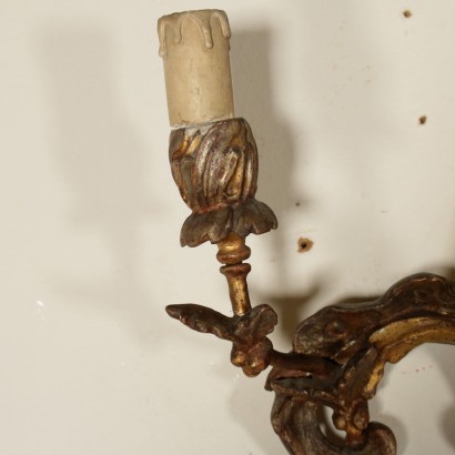 Sconce Carved Gilded Wood Italy First Half of 1900s