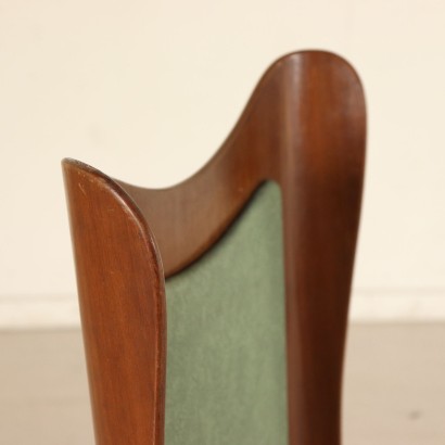 Set of Chairs Beech Poplar Skai Brass Vintage Italy 1950s