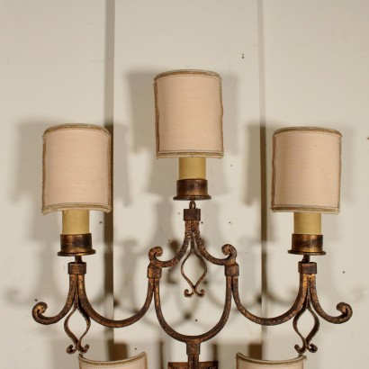 Sconce Gilded Iron Manufactured in Italy First Half of 1900s
