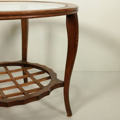 Coffee Table Stained Beech Glass Vintage Italy 1940s-1950s