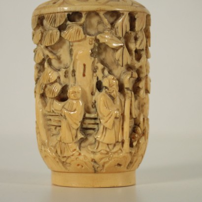 Chinese Snuff Bottle Sculpted Ivory 20th Century