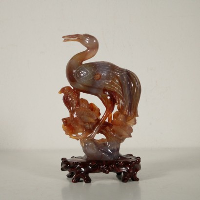 Agate Sculpture Depicting a Crane China First Quarter of 1900s