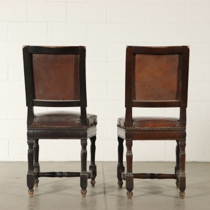 Pair of Walnut Chairs Italy Early 19th Century
