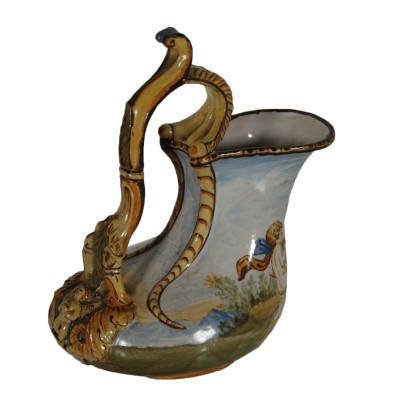 Ceramic Jug with Painting Italy Late 19th Century
