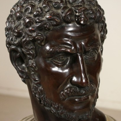 Marble Bust with Bronze Head Italy 20th Century