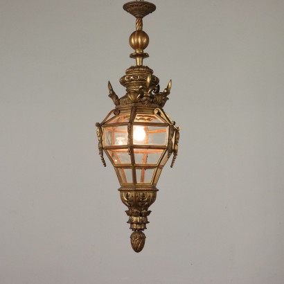 Carved Mixtilinear Lantern Gilded Wood Italy Early 1900s