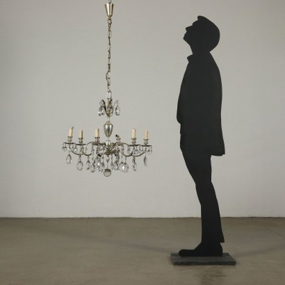 Pair of Chandeliers Six Arms Italy Mid 20th Century