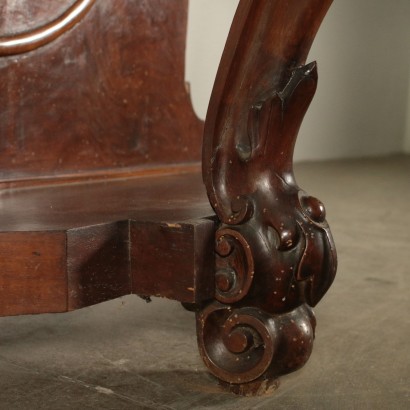 Console Table with Carved Caryatid Walnut Italy Second Half of 1800s