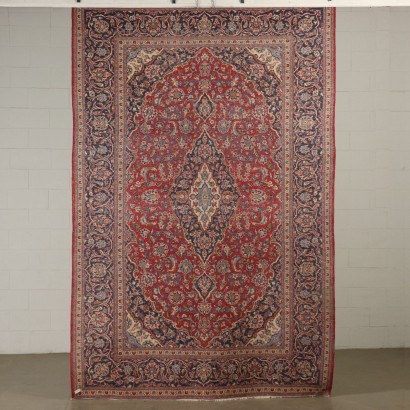 Wool and Cotton Kashan Carpet Iran 1960s
