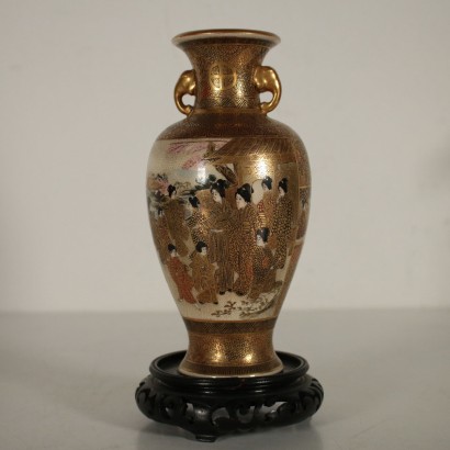 Pair of Satsuma Vases Porcelain Japan Meiji Period Late 1800s