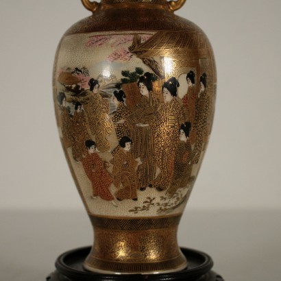 Pair of Satsuma Vases Porcelain Japan Meiji Period Late 1800s
