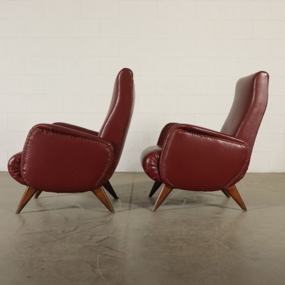 Paar Sessel Kunstleder Vintage Italien 50er Jahre