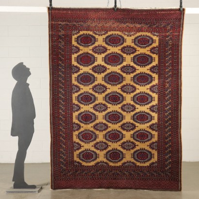 Handmade Bukhara Carpet Pakistan 1980s-1990s