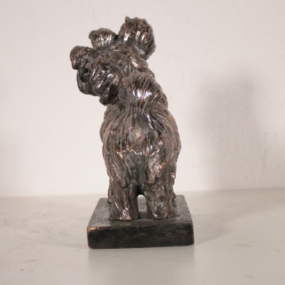 Silver-Plated Sculpture on Ebonized Base Italy 20th Century
