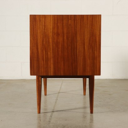 Chest of Drawers Mahogany Veneer Brass Vintage Italy 1950s