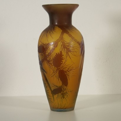 Glass Vase in the Style of Paul Nicolas 20th Century