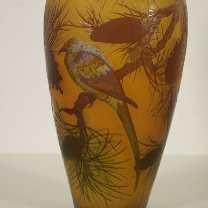 Vase en Style Paul Nicolas Verre Décoration Polychromé '900